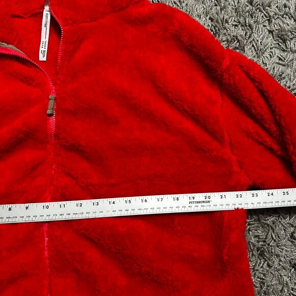 Free People Movement Red Fleece Oversized Zip Up Jacket Size L - Picture 6 of 6